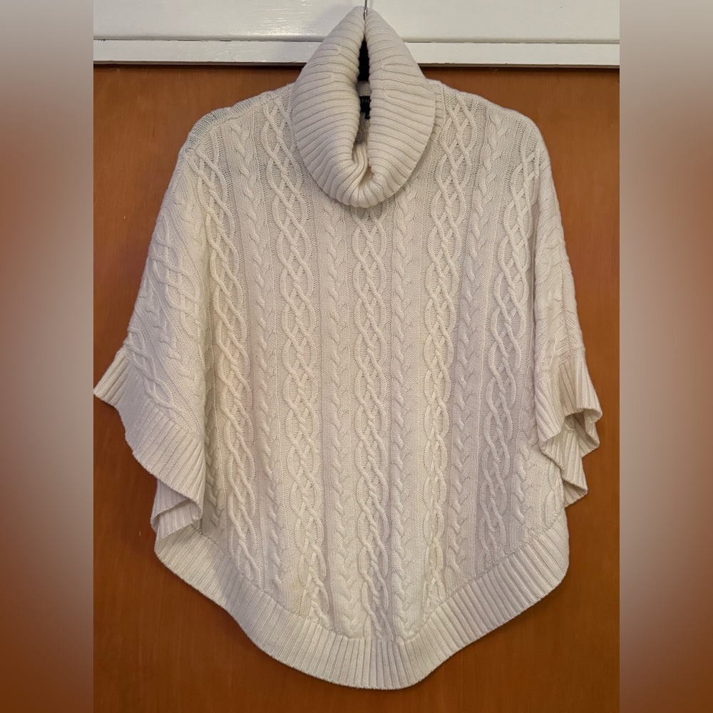 Talbots Ivory Cable Knit Turtleneck Sweater